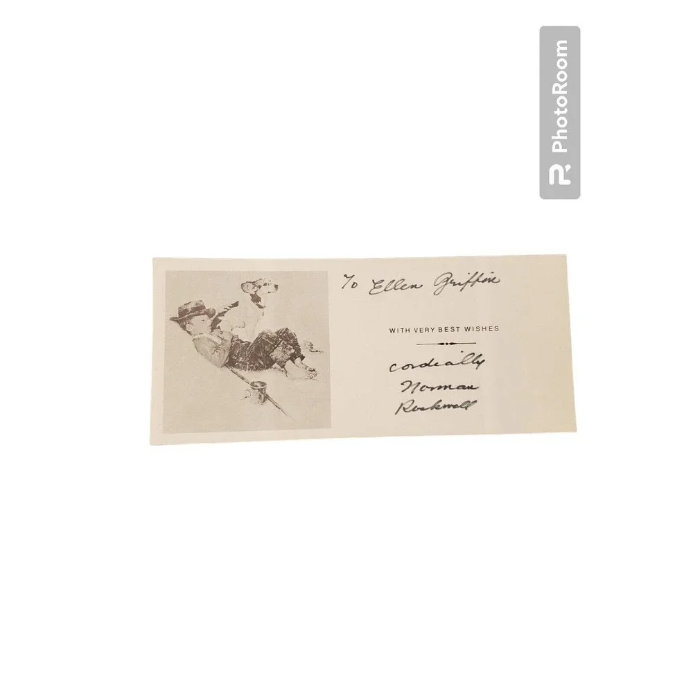 NORMAN ROCKWELL - INSCRIBED Postcard And Envelope SIGNED - Picture 3 of 3